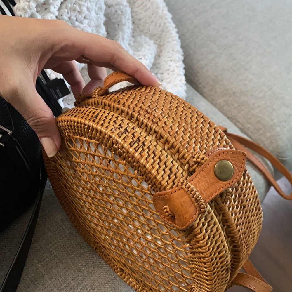 Woven Rattan Canteen Bag By Straw Studios Gem